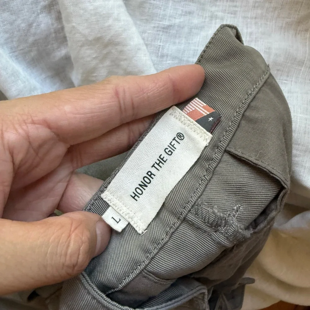 HONOR THE GIFT tan beige khaki nylon wide‎ straight leg trousers pants